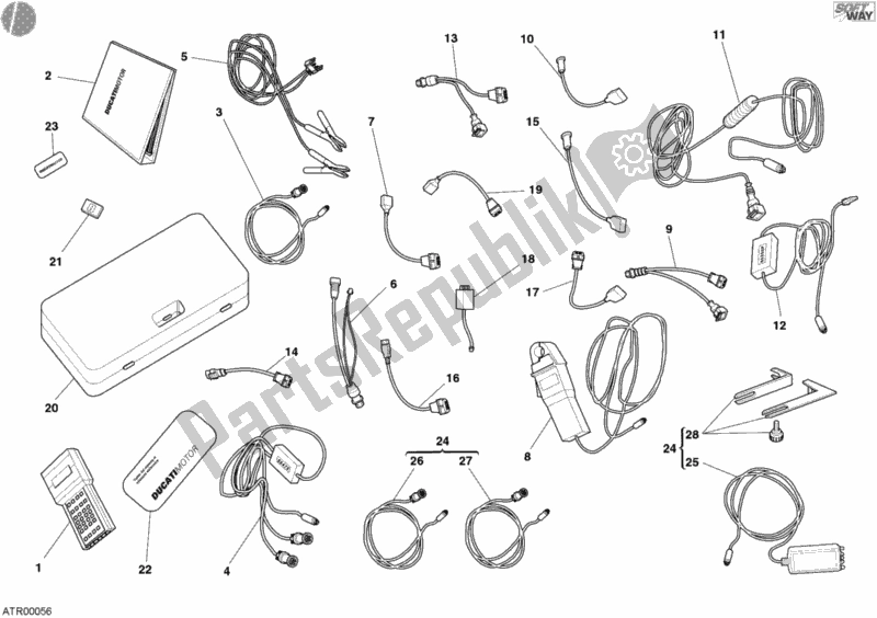 All parts for the Check Intrument Mathesis of the Ducati Monster S2R 800 USA 2005